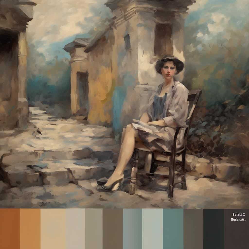 Λιώμορφη και ασάφεια στη σύγχρονη τέχνη, απεικόνιση μιας νεαρής γυναίκας σε ρομαντικό σκηνικό με αίθουσα σε παστέλ και γήινες αποχρώσεις, που τονίζουν την συνύπαρξη μορφής και ασάφειας σε ένα καλλιτεχνικό έργο.